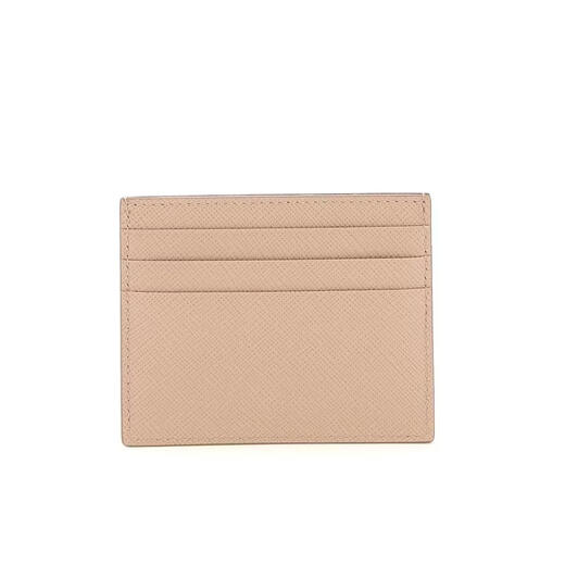 PRADA women's card holder, multi-card storage, portable business card storage, non-slip laminated calfskin light color pattern TU