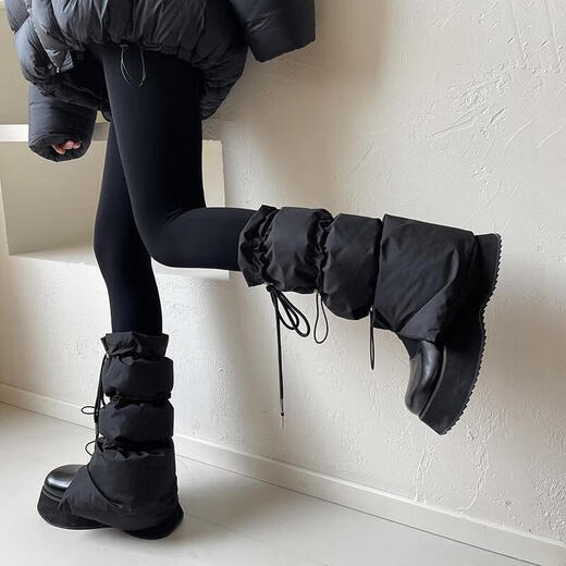 Fenton Winter Warm Gray Cotton Drawstring Straps Sports and Leisure Socks Leg Covers Women's Outdoor Warm Boot Covers Fenton White_Short One Size