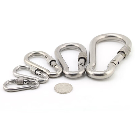Xu Ding 304 stainless steel ring spring buckle hoist rope buckle rock climbing mountaineering spring buckle chain connection buckle quick hook spring buckle M4X40
