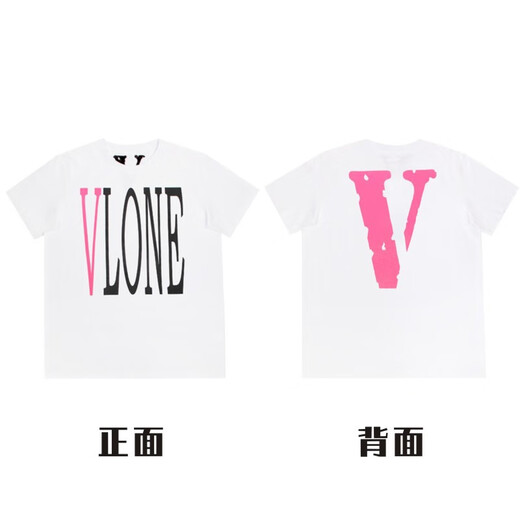 
TX FOG heavy short-sleeved T-shirt heavy VLONE FOG big V short-sleeved fog high street hip-hop half-sleeved couple ins summer high hx6218 white S