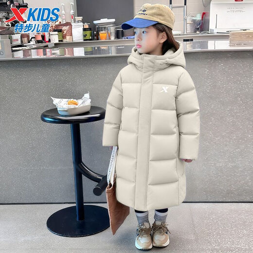 Xtep children's mid-length down jacket boys' thickened and warm winter new winter jacket for teenagers and older children Duku green upgraded thickened constant temperature and warm 170