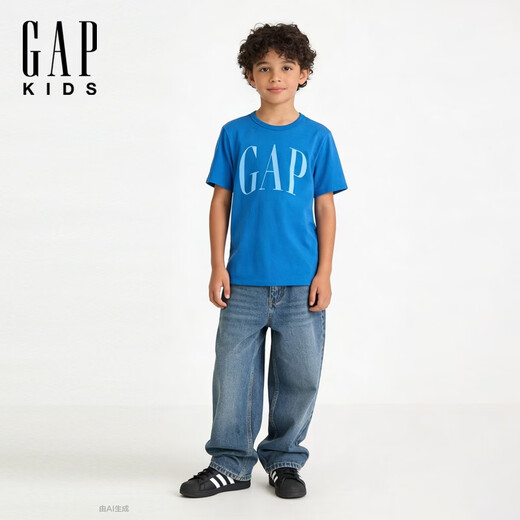 GAP Boys 2026 Spring New Cotton Printed Letter Logo Short Sleeve T-Shirt Children's Clothing US Version 890444