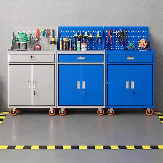 Heavy tool cabinet hardware auto repair locker workshop multi-functional iron cabinet thickened stainless steel storage tool box five drawers and one door/blue and white color combination