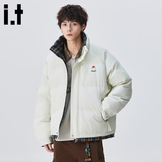 CHOCOOLATE it American trendy brand fake two-piece design loose cotton jacket for men in winter cold-proof, warm, comfortable, casual and versatile jacket off-white 2XL recommended 165-190Jin Jin equals 0.5 kg