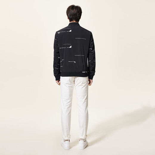 SHANSHAN Autumn Men's Breathable Jacket Business Casual Windproof Baseball Collar Outdoor Jacket Black 2XL