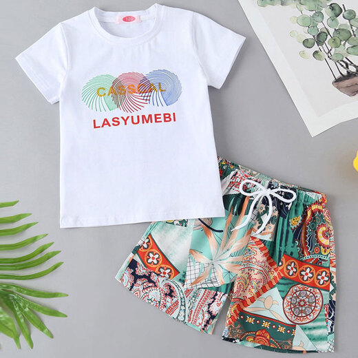 Beach parent-child wear, different mother-daughter dress, suspender short-sleeved suit, summer style for a family of three or four, men's suit/women's dress 160, girl's skirt size 160 (recommended weight 78 Jin Jin equals about 0.5 kg)