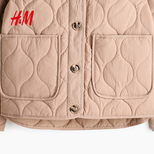 H&M2026 Spring New Women's Quilted Jacket 1315662 Beige XS 155/80