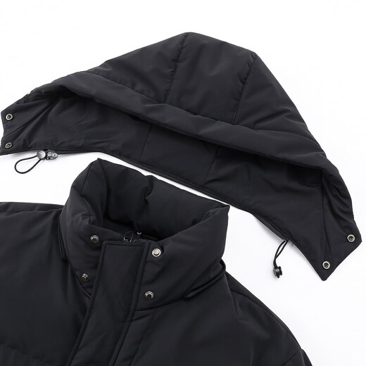 Lexton (laxdn) down jacket men's winter removable hood warm windproof simple jacket men's dark black 2XL
