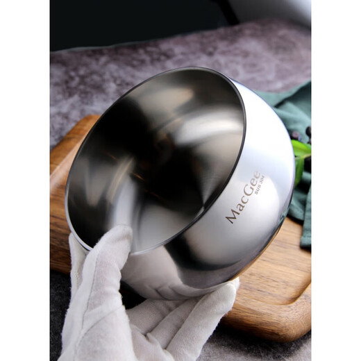 Qiao Bo Lai cold noodle bowl stainless steel instant noodle bowl MG04 three-layer composite stainless steel large bowl Fahai bowl steel bowl instant noodles 14CM bowl