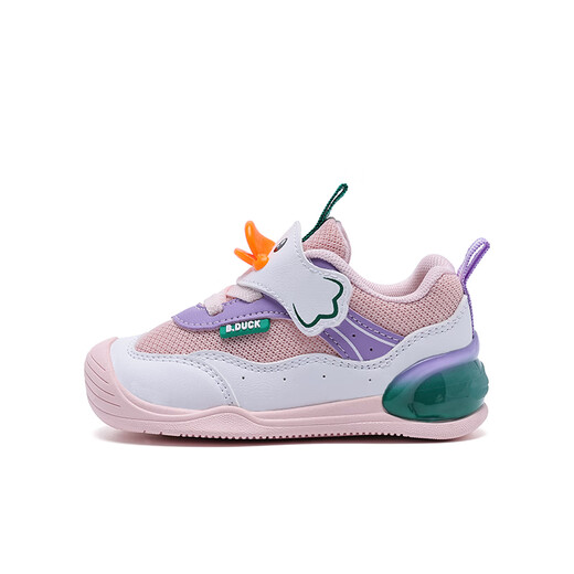 B.Duck Little Yellow Duck Children's Shoes Baby Toddler Shoes 2026 Spring and Autumn Soft Bottom Boys' Breathable Cartoon Mesh Stable Shoes Girls' Shoes Rice/Pink Size 23 Foot Length 13.7-14.2cm