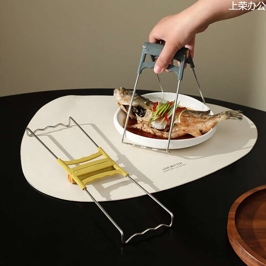 Yusenyi Plate Lifter Home Non-slip and Anti-scalding Bowl Clamp Kitchen Clamp Plate Clamp Steaming Vegetable Steamer Insulated Clamp Plate Lifter + Dark Blue