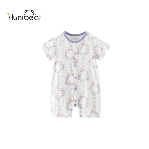 Happy Bear baby short-sleeved jumpsuit summer pure cotton baby clothes children's home underwear, fresh and breathable 73cm