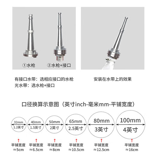 Firefighting/agricultural DC water gun QZ3.5/7.5 internal buckle interface cassette quick connect 1.5 inch 2 inch 2.5 inch 3 inch 4 inch all-aluminum alloy agricultural water hose fire hydrant water gun 50 type 2 inch (inner buckle + half interface) fire protection die-casting
