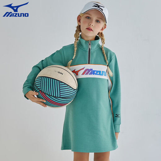 Mizuno (MIZUNO) children's clothing girls' dresses spring and autumn medium and large children's spring dresses girls trendy sports training skirts 2026 Lake Green 130 (recommended height 125-135cm)