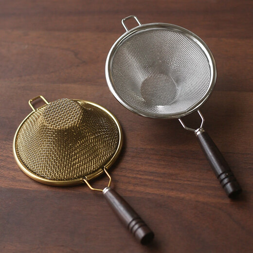 Shijanu's new product, precision double-layered tea strainer, Kung Fu tea set, tea strainer, purple bamboo hand-knitted tea strainer, gold-plated model