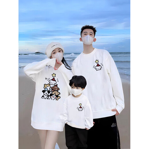 G.duck celebrates the New Year in red parent-child outfits for a family of three and four in spring, autumn and winter sweatshirts 2026 new Year of the Horse children's jackets, round neck red thin section 110 cm for baby girls