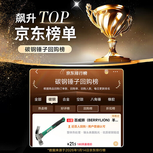 BERRYLION Claw Hammer Fiber Handle Iron Hammer Household Nail Hammer Woodworking Hammer Iron Hammer 8oz