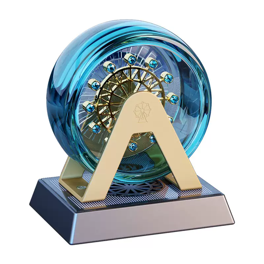 Yusenyi Car Aromatherapy Perfume Car Interior Decoration Rotating Center Console Ornament for Men and Women High-end Long-lasting Light Fragrance (Ferris Wheel Model Starry Gray) Strong Fragrance Cologne with 20ml Replenishing Solution 1g