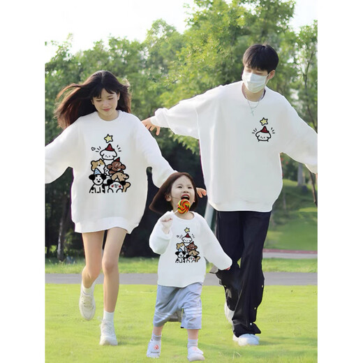 G.duck celebrates the New Year in red parent-child outfits for a family of three and four in spring, autumn and winter sweatshirts 2026 new Year of the Horse children's jackets, round neck red thin section 110 cm for baby girls