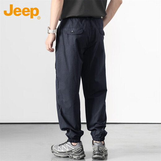 JEEP Jeep overalls men's spring and autumn casual pants American pure cotton leggings long pants men's navy blue XL