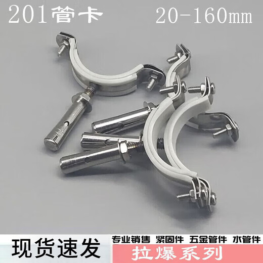 Wenzhi stainless steel pipe code pull-explosion PVC pipe clamp stainless steel expansion screw 201 stainless steel expansion bolt elevator clamp pipe hoop 20mm pull-explosion hanging code 10 pack stainless steel pull-expansion