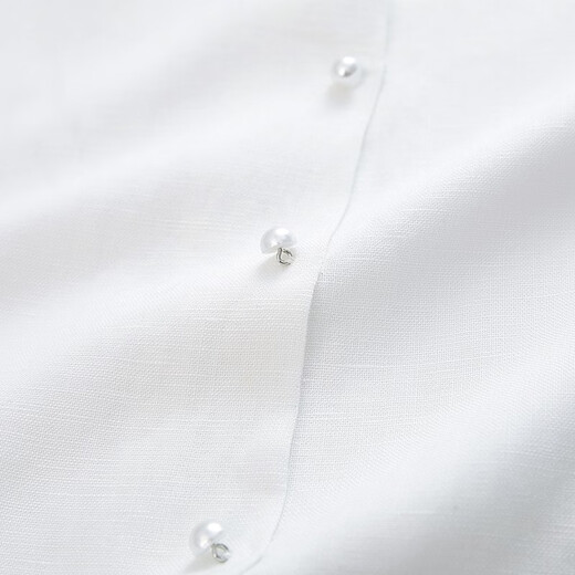 Sibaishe linen solid color round neck short-sleeved shirt for women 2026 spring new style fashion short front and long back shirt