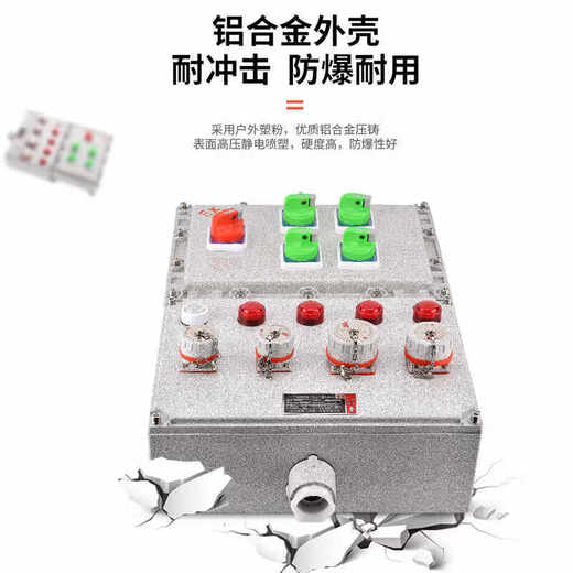 Explosion-proof socket inspection box power distribution power lighting control distribution control cabinet power supply instrument PLC frequency conversion customization main switch + six circuits (with pin)