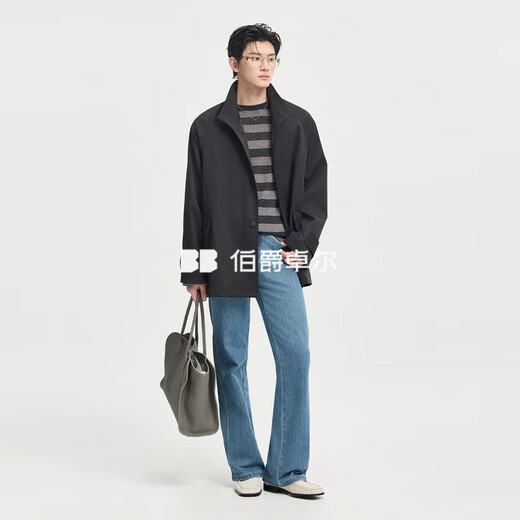 Piaget Zall one-hand length windbreaker jacket with stand-up collar for men, simple commuting 2026 spring new model D611047 mist green S (165)