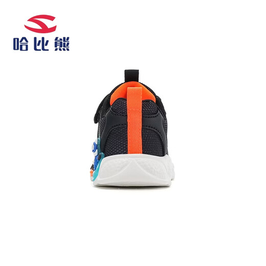 HOBIBEAR boys' light shoes spring new trendy comfortable flash shoes children's casual shoes girls' shoes Black Orange 23