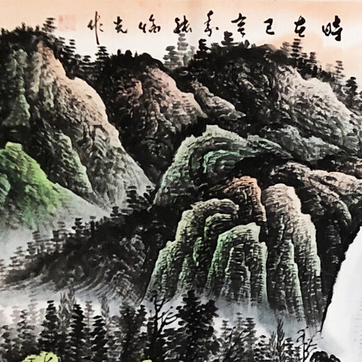 Jinliang Jade Pavilion Sino-American Association Zhang Linguang has a long history Authentic hand-painted celebrity calligraphy and painting Ink painting landscape painting Fengshui painting Zhang Linguang has a long history 175*68 CM