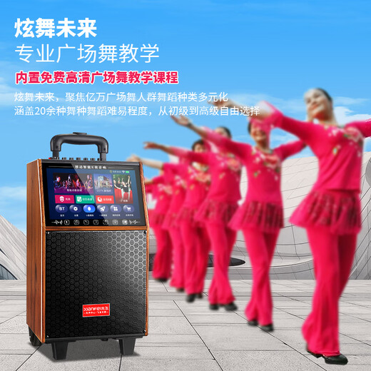 Xianfei square dance audio with display screen outdoor audio karaoke all-in-one trolley speaker mobile Bluetooth home KTV audio karaoke machine large volume 20-inch touch panel + dual microphones + U disk + bracket