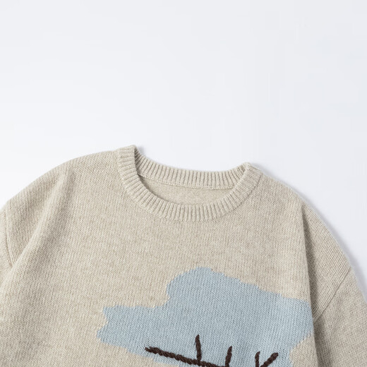 5+(FivePlus)FIVE PLUS design niche house big tree jacquard sweater for women fun versatile sweater gray M (one size fits all) (125Jin Jin is equal to within 0.5kg)