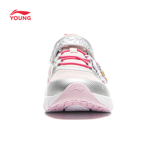 Li Ning (LI-NING) children's shoes, children's sports shoes, girls' spring support, stable rebound Velcro casual shoes 30YKCV266-2