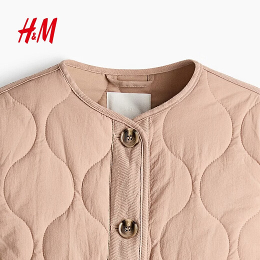 H&M2026 Spring New Women's Quilted Jacket 1315662 Beige XS 155/80