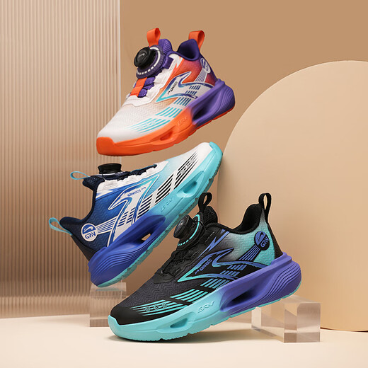 Guirenniao children's shoes 2026 new spring mesh breathable lightweight sports shoes for boys and girls running shoes children's shoes orange purple 29 inner length 18.2/foot length 17.2