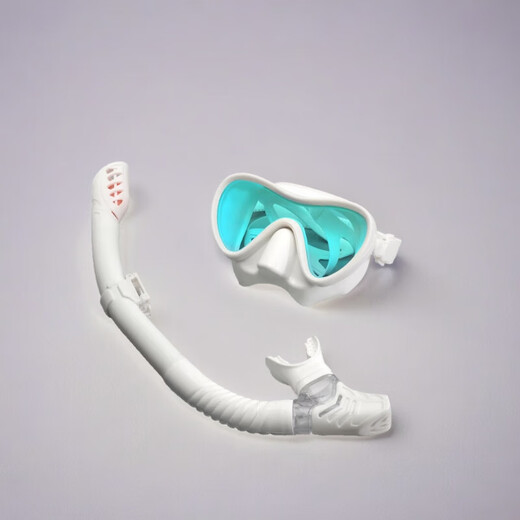 Swimming goggles children's snorkeling Sambo diving goggles mask anti-choking fully dry breathing tube fins swimming goggles equipment ZHY308+198 yellow and white gold-plated + yellow and white suit one size