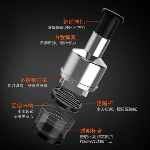 Yong Huan Garlic Press Kitchen Garlic Mixer Manual Vegetable Chopping Onion Garlic Press Multifunctional Stainless Steel Pat Knife 2 Pack