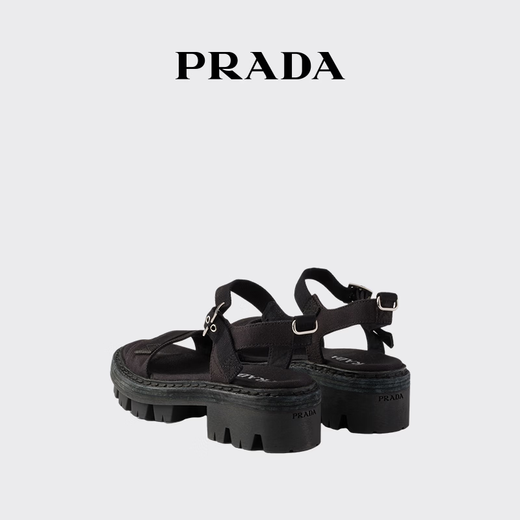 PRADA/Prada gift women's canvas sandals shoes black 37