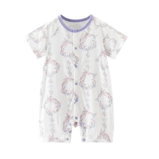 Happy Bear baby short-sleeved jumpsuit summer pure cotton baby clothes children's home underwear, fresh and breathable 73cm