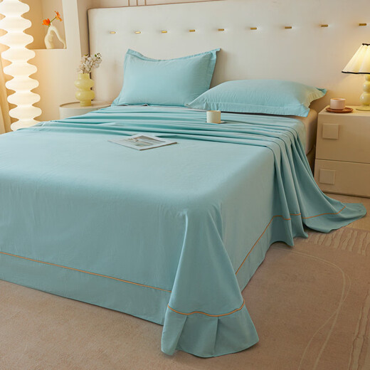 Atour bedding pure cotton bed sheet 1.8x2 meters sheet piece 100% cotton 100% solid color thickened brushed bed cover sheet universal for all seasons Yachuanqing 100% cotton super soft brushed skin-friendly sleeping sheet + pillowcase pair 180cm*230cm