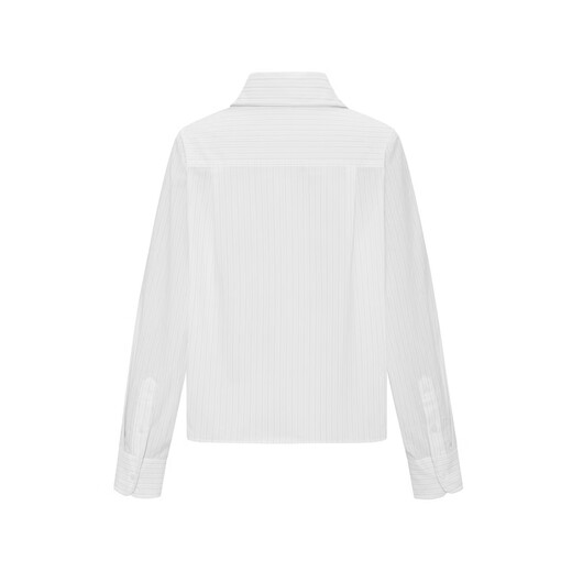 N.Paia 2026 Spring New Lapel Embroidered Patch Pocket Long Sleeve Shirt Women XNLPC2101A White S