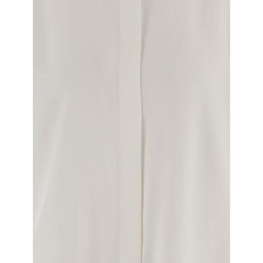 The Row Women's Shirt Breathable Drape Long Sleeve Commuting Work Top Simple and Casual White One Size |US-4