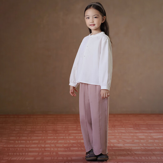 Hacikis hacikis children's clothing spring and autumn children's long-sleeved tops literary French bottoming shirts girls white shirts older children's autumn clothing new styles