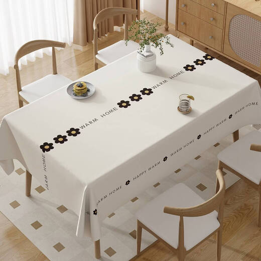 Wing Fantasy 2025 new tablecloth, no-wash, oil-proof and waterproof dining table, rectangular, home living room coffee table tablecloth, light luxury, exquisite flowers (2.0 upgraded encryption cloth, waterproof and oil-proof) 140*200cm (suitable for 6-person rectangular table/oval table)_Collect