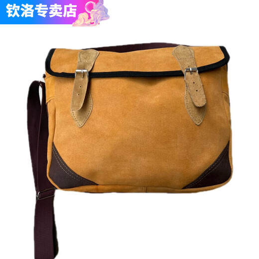 Chinluo cowhide tool bag, genuine leather, electrician, woodworking, thickened, wear-resistant, fitter, multifunctional, sturdy crossbody shoulder bag, construction site repair, yellow