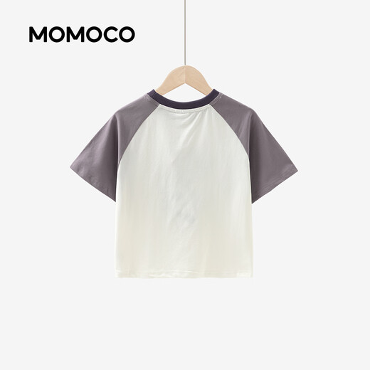Mamie Maka (MOMOCO) children's clothing summer short-sleeved T-shirt boys fashion versatile children's fun T-shirt white 130