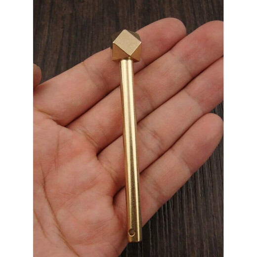 He Jiagong Wardrobe Door Latch Brass Hardware Copper Accessories Spot Handle Bookcase Chinese Antique Accessories No. 2 Brass Color 6mm*9