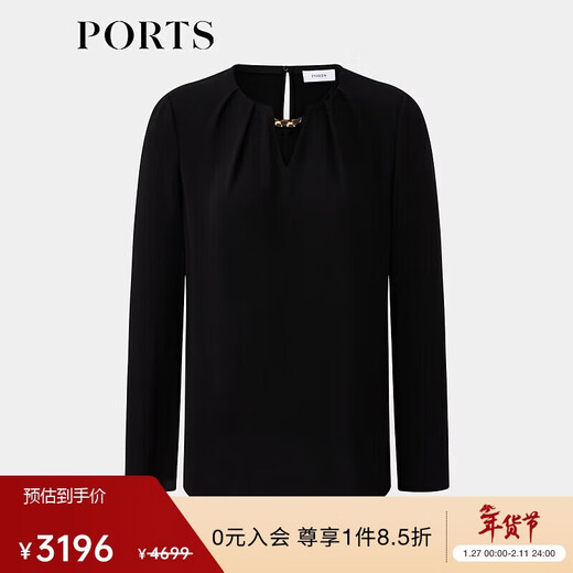 PORTS women's shirt LT8B005TWB029 black 2