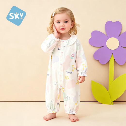 Shubeiyi baby jumpsuit spring and summer pure cotton baby clothes newborn folio sweet romper pajamas pink 66