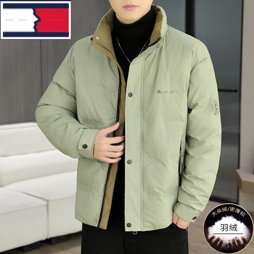 TOME BORNEK winter down jacket men's jacket trendy fashion stand collar young and middle-aged casual sports thickened warm white duck down top off-white XL men's 2025 new model recommended 140-160Jin Jin equals 0.5 kg